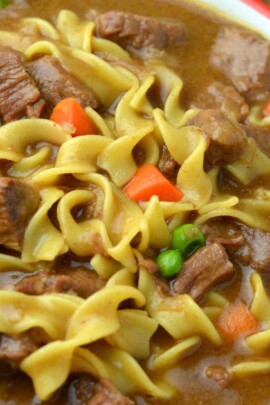 beef and beer stew in a bowl