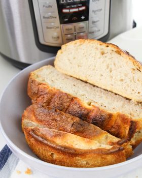 instant pot bread sliced in a bowl
