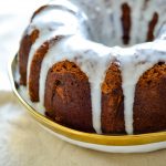 instant pot gingerbread with icing on top
