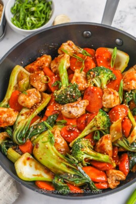 cooking Chicken Vegetable Stir in a pan
