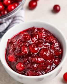plated Easy Cranberry Sauce