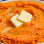 close up of Instant Pot Mashed Sweet Potatoes
