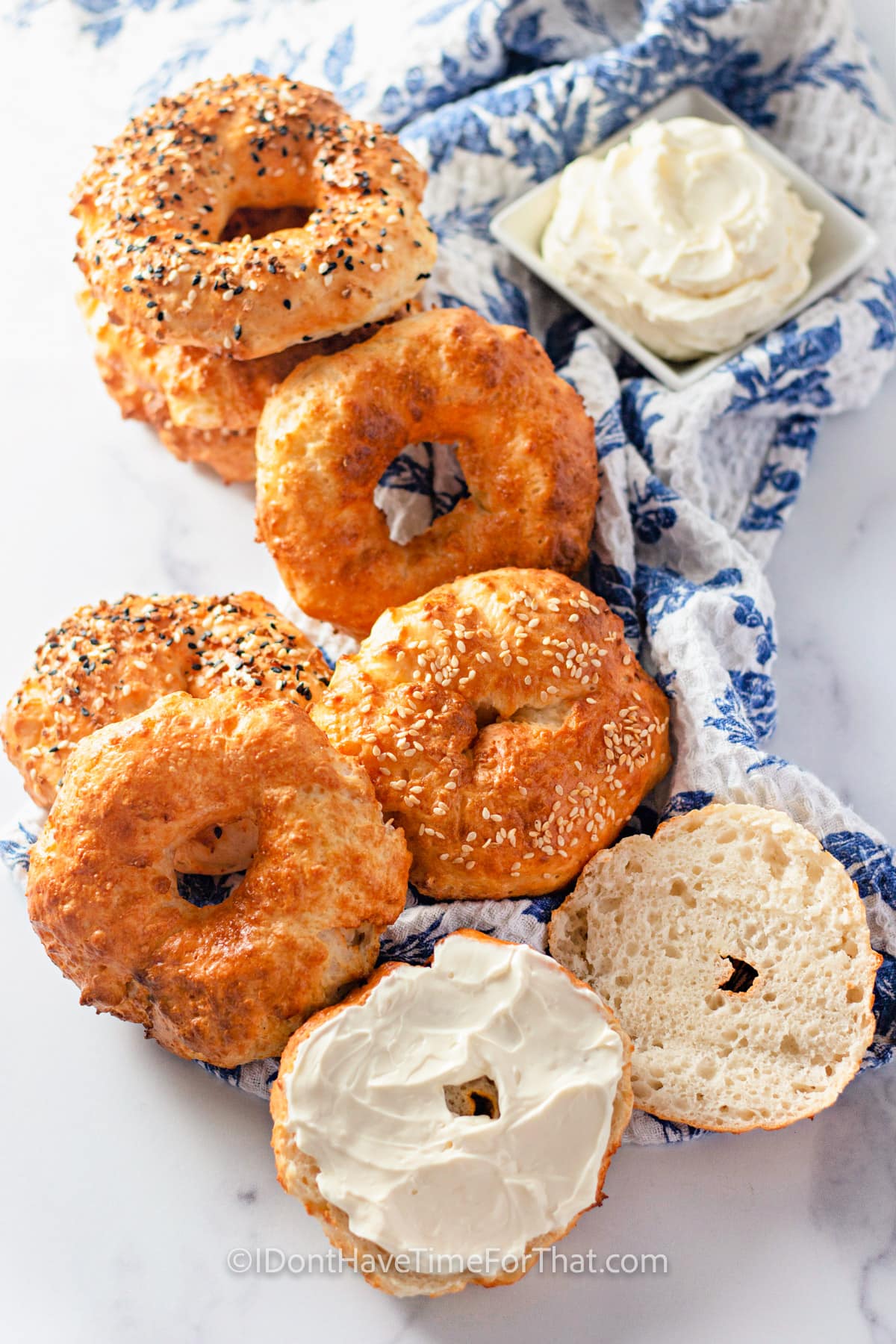 Air Fryer Bagels cooked on a table