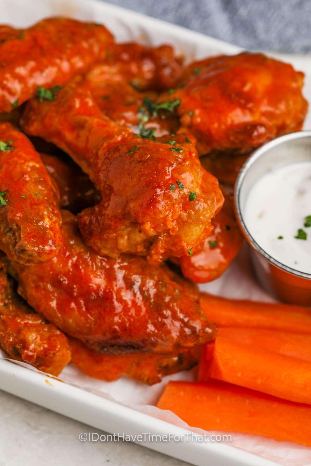 close up of Baked Chicken Wings