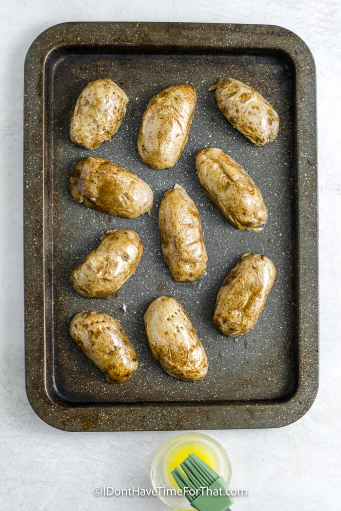 baked potatoes on a baking tray