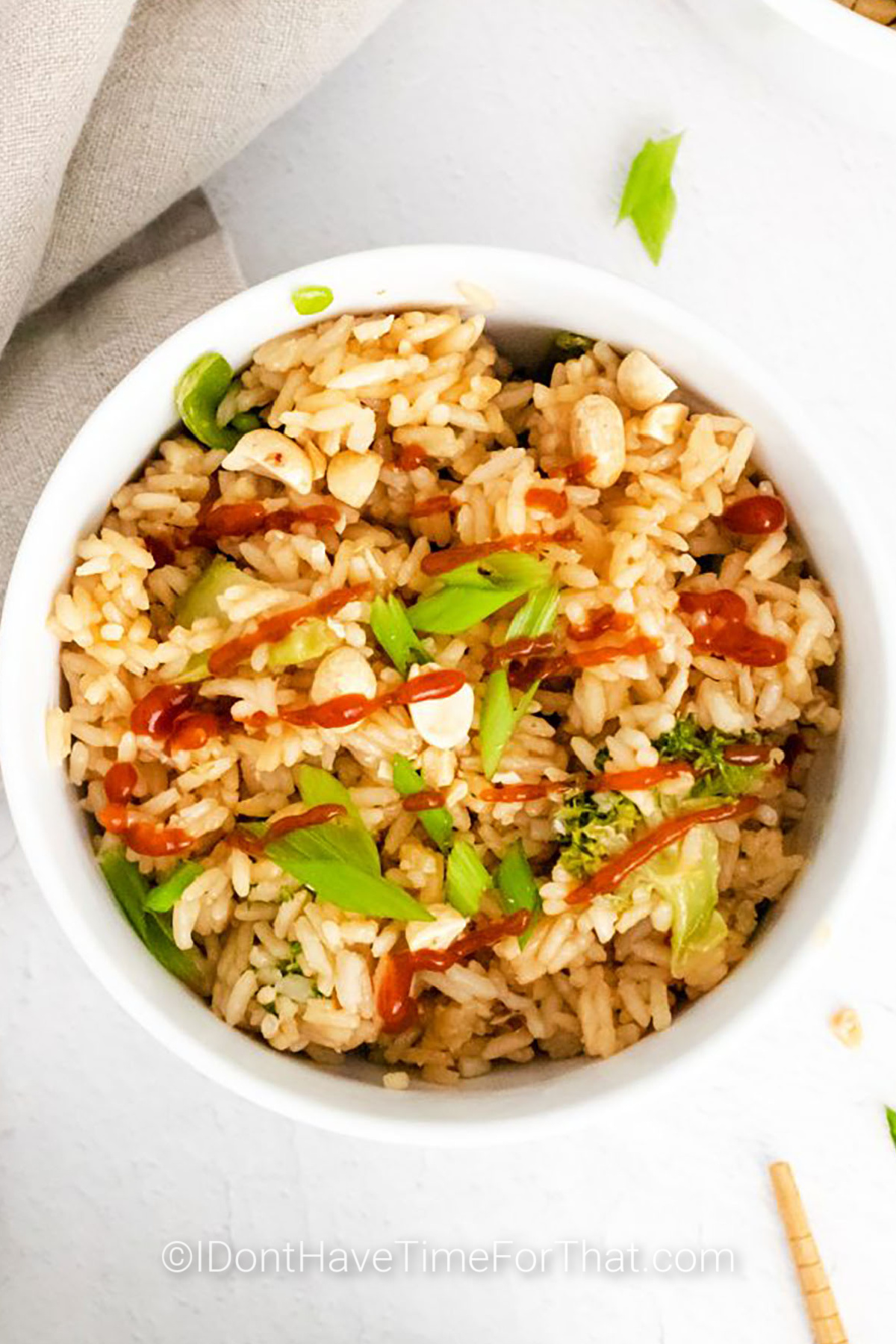 A bowl of Instant Pot Vegetable Fried Rice